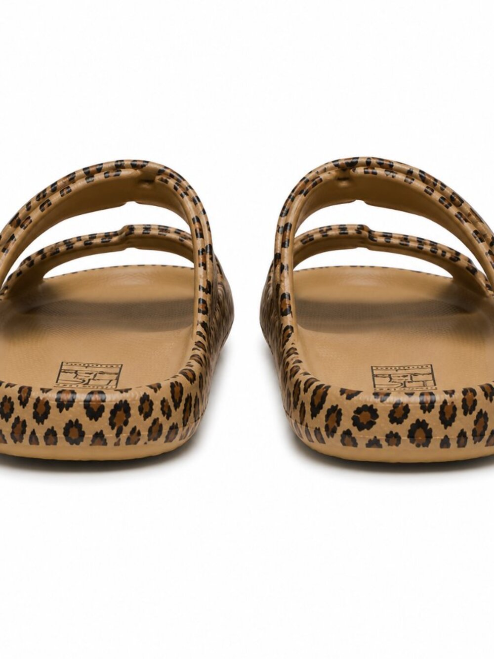 Leopard Print Double Strap Slide Sandals Women's Comfort Slip-On Slides Casual S - Picture 4 of 5